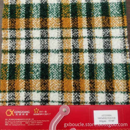 Boucle fashion Plaid design with loops yarn fabrics